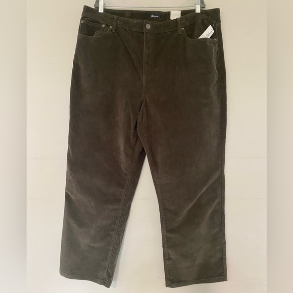NWT Reitmans Corduroy Plus Sz 38 Super High Rise Straight Leg Olive Pants - Picture 4 of 12